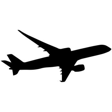 recommend clip art: A silhouette of a twin-jet airliner