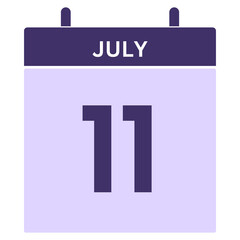 Date 11 JULY Calendar icon 