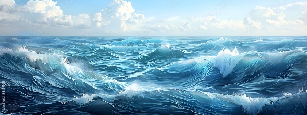 Aufkleber captivating ocean waves with powerful swells and dynamic movement