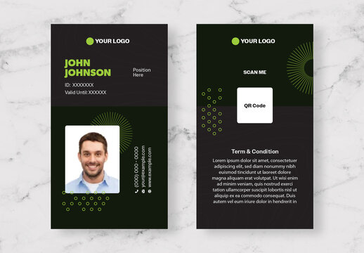 Green and Grey Business ID Card