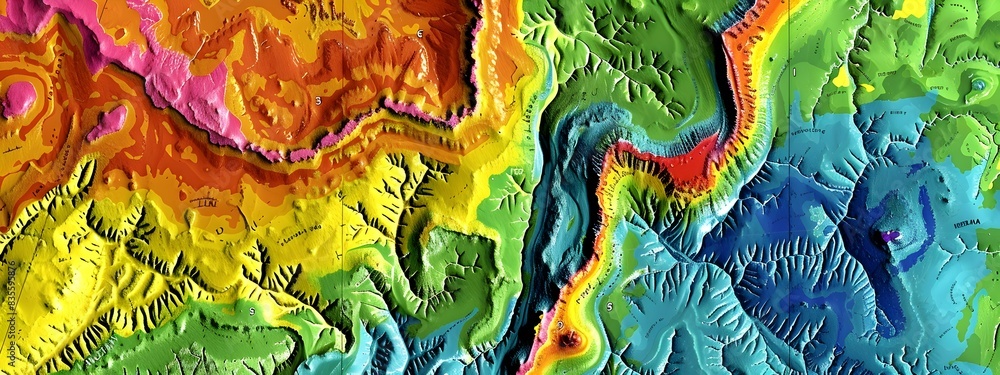 Poster mesmerizing topographic rainfall patterns a vibrant digital of dynamic geographic data