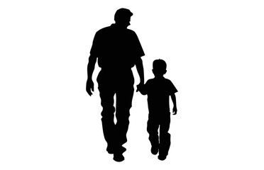 Father and Son Holding hands Silhouette Clip art