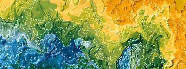 Captivating Rainfall Pattern Map Fluid Topographic Visualization Showcasing Weather Data