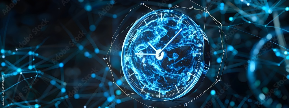 Poster atomic clock visualization precise time measurement based on atomic