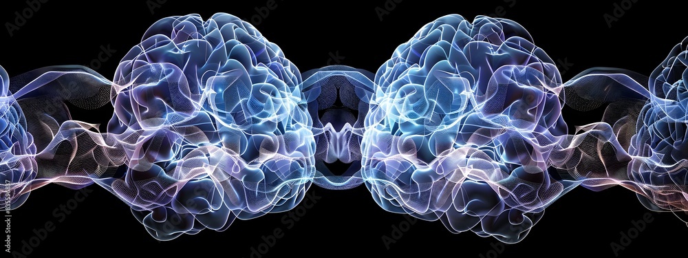 Poster pulsating brain waves visualizing neural activity patterns in sleep and wakefulness