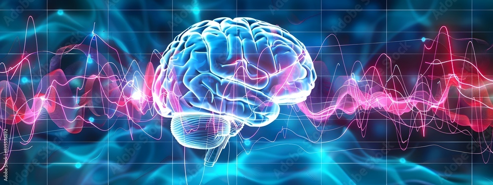 Poster captivating brainwave visualization exploring neural activity patterns