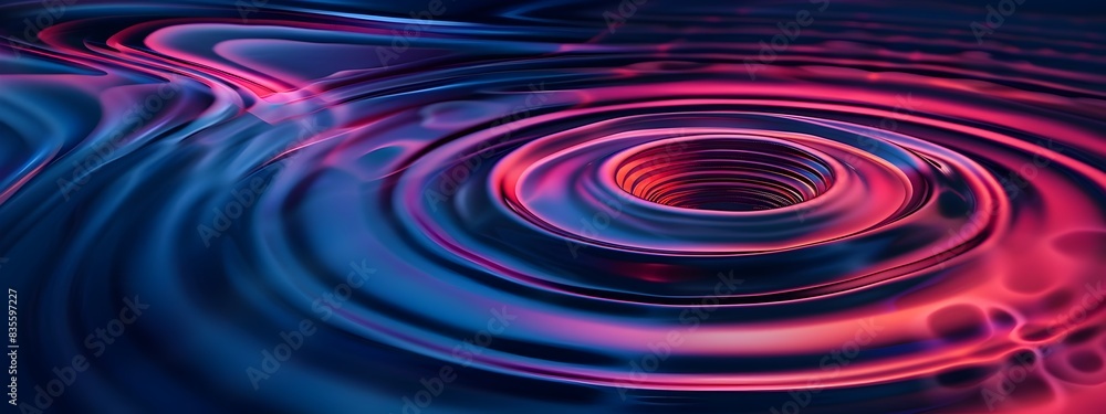 Poster vibrant circular ripples a mesmerizing digital visualization of frequency and motion