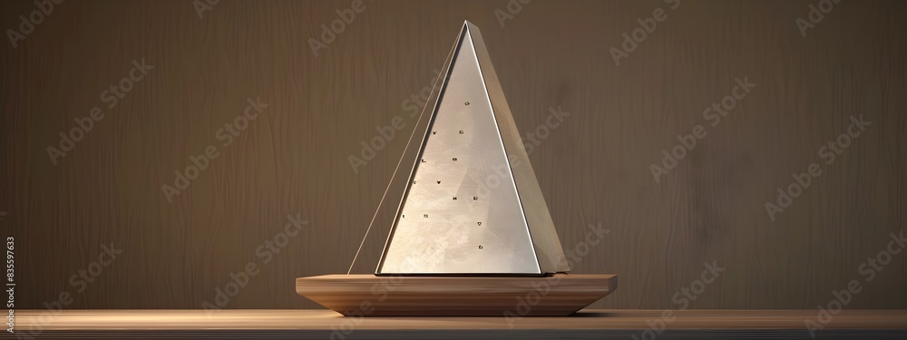 Poster metronome a geometric 3d rendering of a ticking timing device