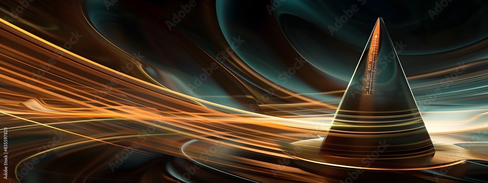 Aufkleber metronome ticking at constant frequency surreal digital of flowing abstract shapes