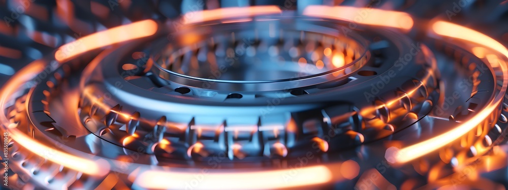 Aufkleber 3d rendered image of vibrating industrial motor generating oscillations at specific frequency
