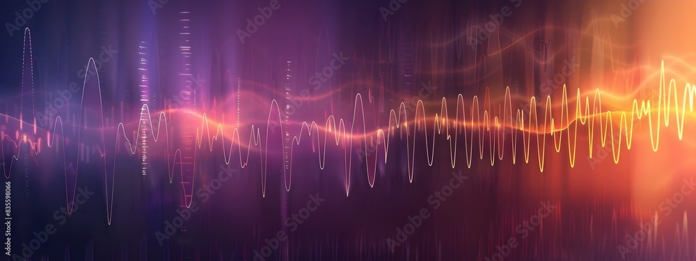 Aufkleber vibrant seismic wave graph visualizing earthquake frequency and intensity