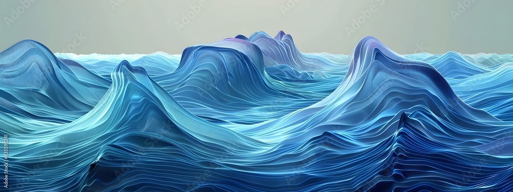 Poster tidal waves diagram illustrating dynamic oceanic flows and frequencies