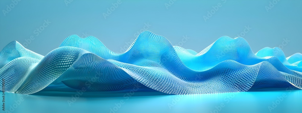 Poster mesmerizing digital tidal waves a futuristic 3d rendered visualization of turbulent ocean dynamics