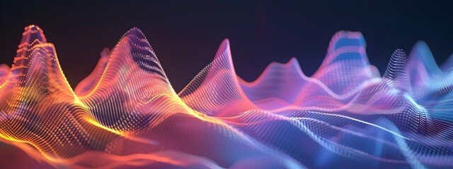Fototapeta premium D Rendered Frequency Response Curve Graph Depicting Systems Audio Waveform Analysis