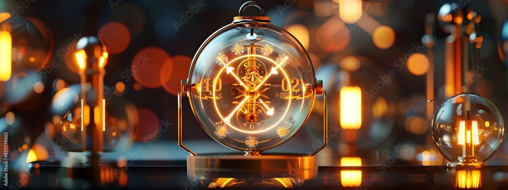 Aufkleber atomic clock precise time measurement through atomic transitions
