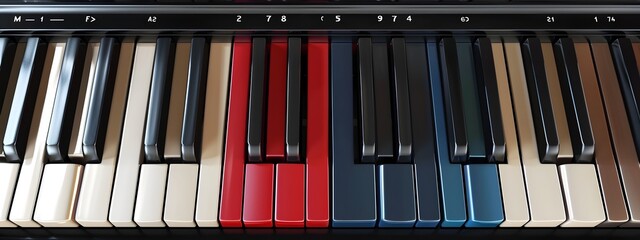 Fototapeta premium of Piano Keyboard Depicting Musical Frequencies