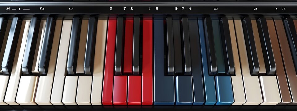 of Piano Keyboard Depicting Musical Frequencies