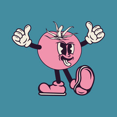 Retro character design from tomatoes