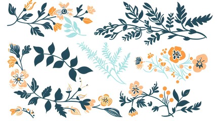 floral pattern with butterflies