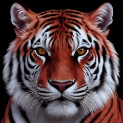 Fototapeta premium tiger face, black background