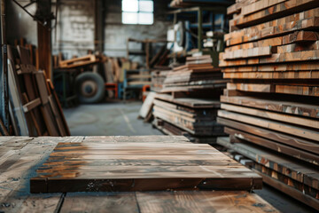 Fototapeta premium wooden sheet in factory