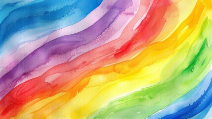 Obraz premium Vibrant Rainbow Watercolor Background, Generative AI