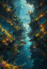 Obraz premium Fantasy River in a Dreamlike Landscape