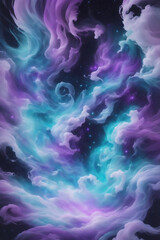 Fototapeta premium Fantasy sky with purple and blue abstract clouds