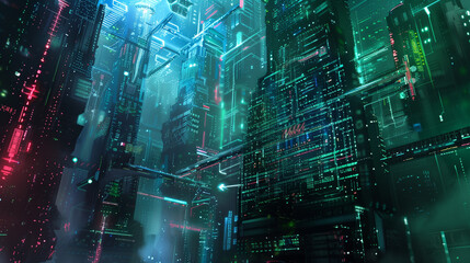 digital cyber tech wallpaper, background 