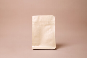 Eco Friendly Food Packaging With Blank Space For Mockup Isolated On Beige Background	