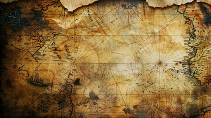 Naklejka premium Vintage old sea map background