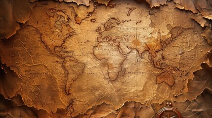 Fototapeta premium Vintage old sea map background