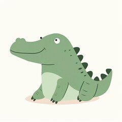 Cute cartoon crocodile illustration.