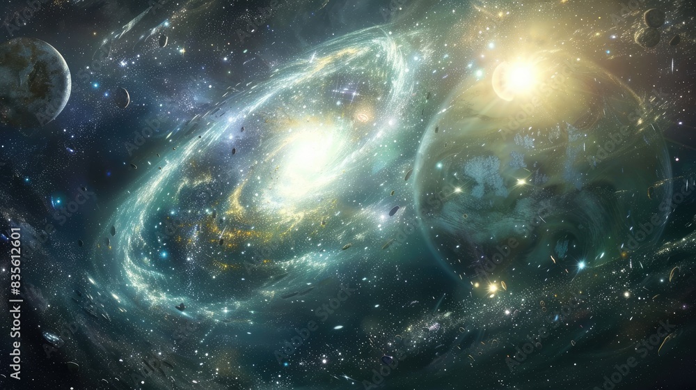 Canvas Prints an imaginary celestial body in the vast expanse of the universe