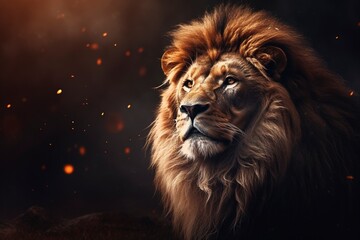 Fototapeta premium portrait of a lion, generative ai