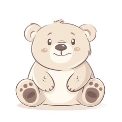 Cute cartoon teddy bear illustration.