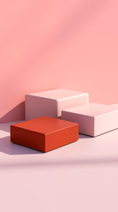 Obraz premium Simple pink product booth