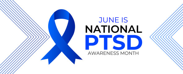PTSD awareness month is observed every year in june. june is national PTSD awareness month. suit for banner, cover, flyer, greeting card, poster with background. Vector illustration