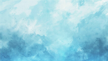 Soft sky blue paint aquarelle hand-painted watercolor background with watercolor stains, creative blue design with blue marble texture background used as cover, card, presentation and decoration. blu	
