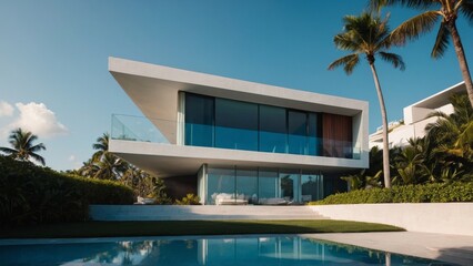 a view of a house in a beach