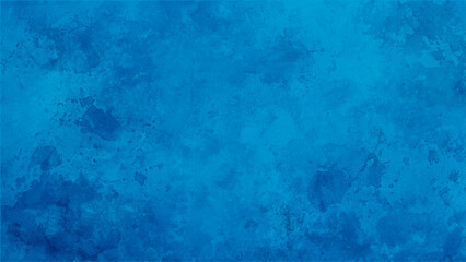 Abstract spray paint blue and white color on paper texture background. Blue background with faint texture and bright center and black vignette border, elegant luxury sapphire blue color in old vintage