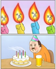 birthday party A man so happy....wait fun