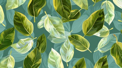 Square leaf patterned seamless background for website blog textiles packaging interior design and wallpaper
