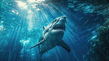 Fototapeta premium Spectacular Hammerhead shark high quality background