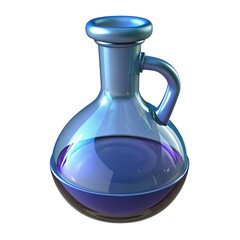 Glass container filled with elegant whiskey reflects shiny crystal decanter Transparent glass decanter showcases classy pour of clear 3d render Transparent glass decanter isolated on white background