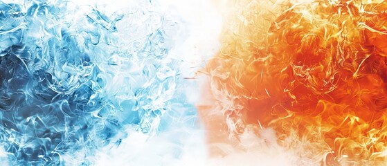 fire and ice theme wallpaper on a white background
