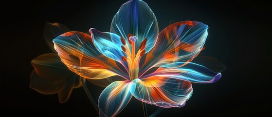 lily minimal illustration wallpaper isolated on a black background 