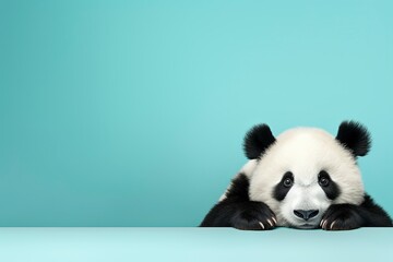 Fototapeta premium giant panda eating bamboo, generative ai