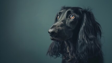 afghan hound dog portrait wallpaper with good expression and blurred neutral background
