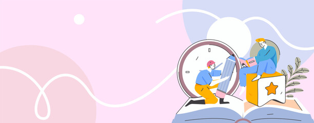 Character reading quietly vector concept operation hand drawn illustration
